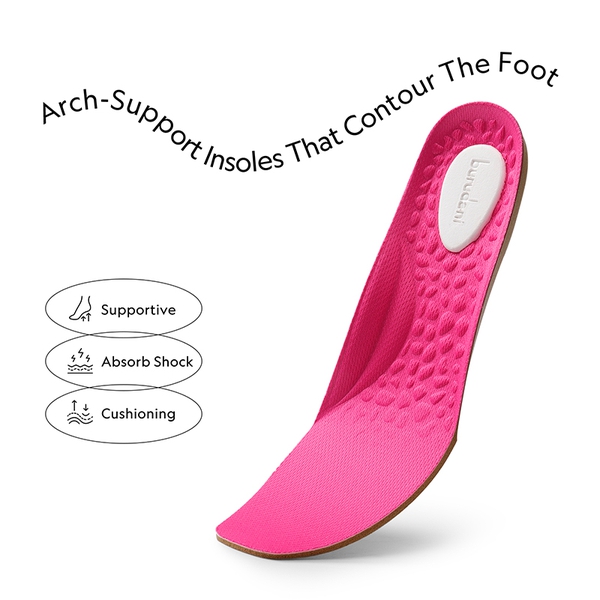 Square Toe Cushioned Knit Flats - APRICOT-HOT PINK - 2