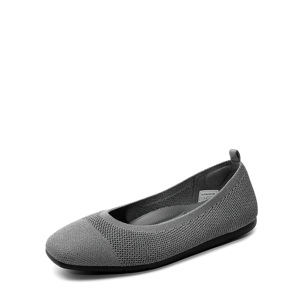 Breathable & Comfortable Square-Toe Flats  - GREY -  0
