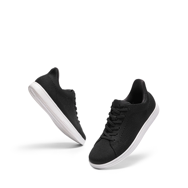 Water-Resistant Slip-On Knit Sneakers - BLACK - 4