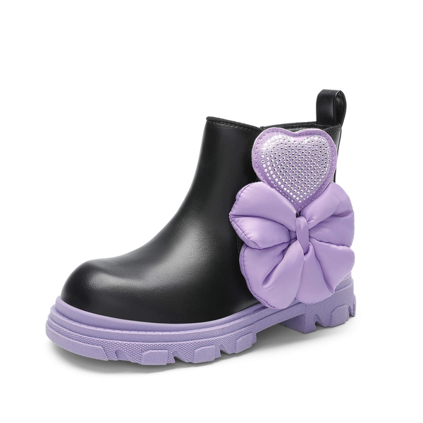 Girls Interchangeable Chelsea Boots - BLACK-PURPLE -  0