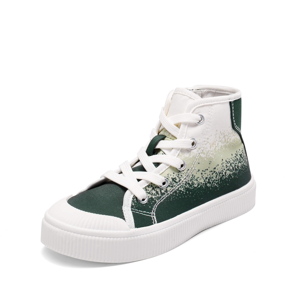 Kids Canvas High-Top Casual Sneakers - GREEN-WHITE -  0