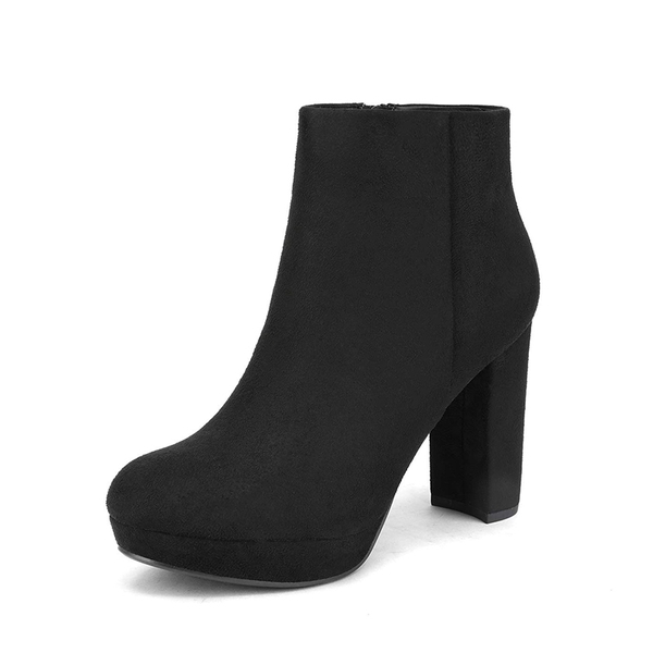 Lace Up High Heel Ankle Boots - BLACK -  0