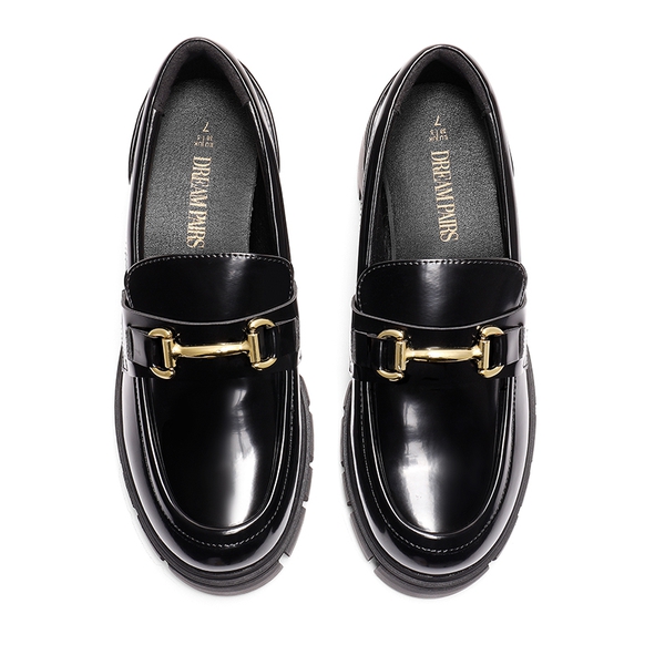 Chunky Slip-On Loafers - BLACK-PAT - 6