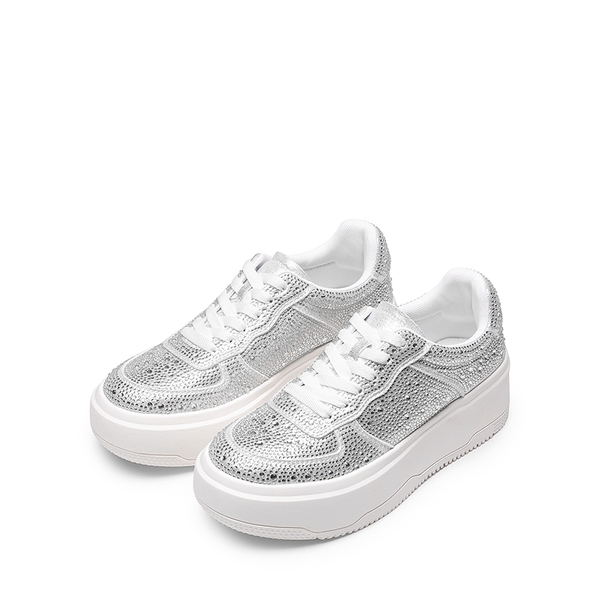 Rhinestone Platform Sneakers - STARRY RHINESTONE - 6