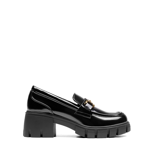 Chunky Slip-On Loafers - BLACK-PAT - 3