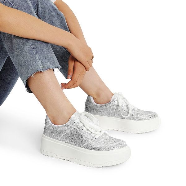Rhinestone Platform Sneakers - STARRY RHINESTONE - 2