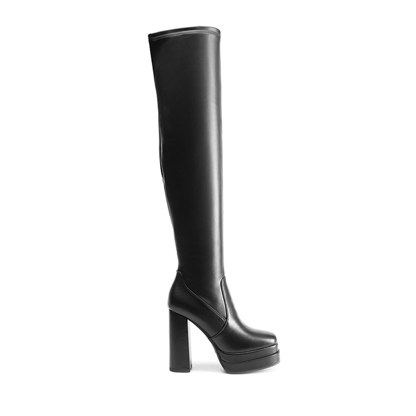 Chunky Platform Gogo Boots - BLACK - 3