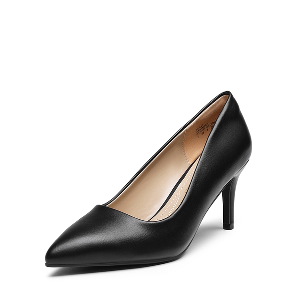 Pointed Toe Stiletto High Heel Pumps - BLACK PU -  0