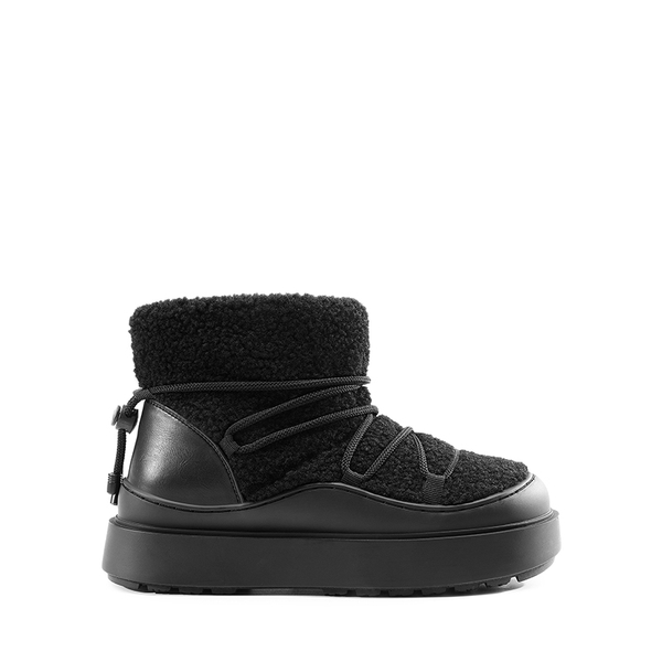Outdoor Faux Fur Snow boots - BLACK-FURRY - 2