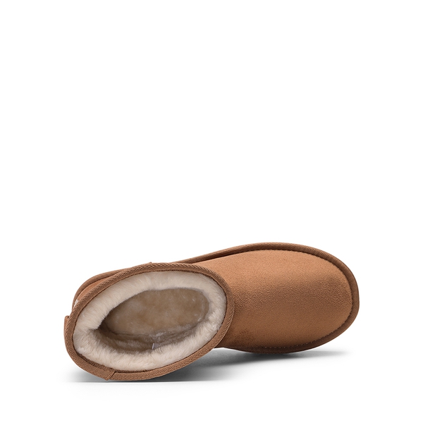 Faux Fur Lined Suede Snow Boots - CAMEL - 5