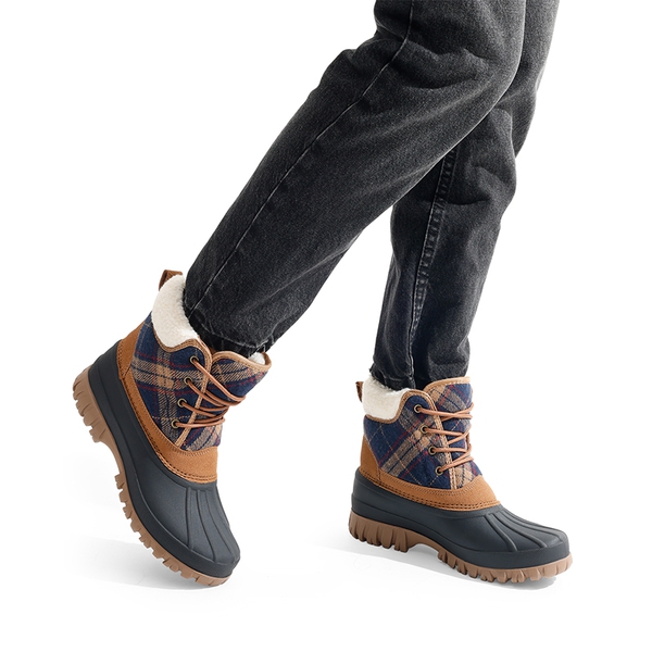 Faux Fur Lined Duck Snow Boots - TAN - 2