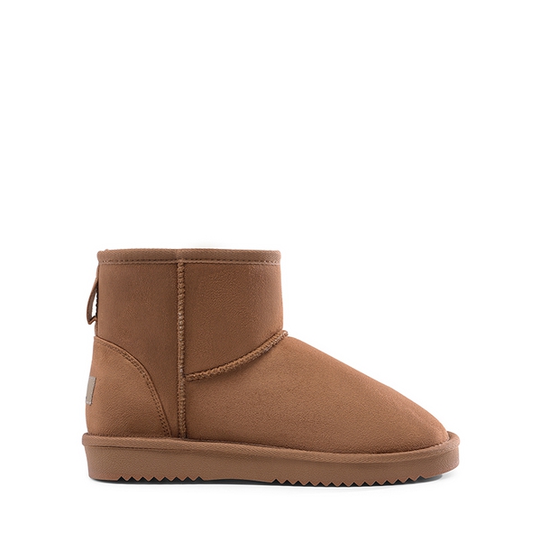 Faux Fur Lined Suede Snow Boots - CAMEL - 3