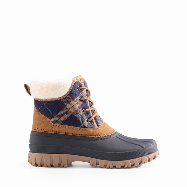 Faux Fur Lined Duck Snow Boots - TAN - 3