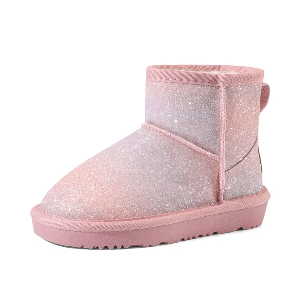 Kids Faux Fur-Lined Snow Boots - PINK-RAINBOW -  0