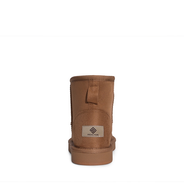 Faux Fur Lined Suede Snow Boots - CAMEL - 4