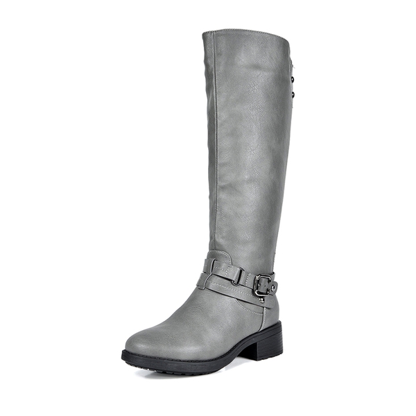Knee High Fur Lined Boots - GREY -  0