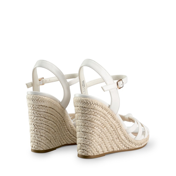 Espadrille Strappy Wedge Sandals - WHITE-PU - 6