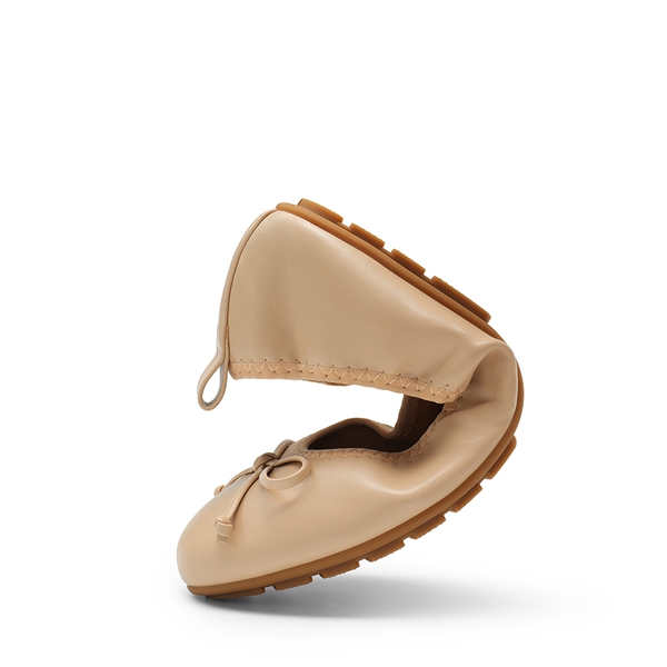 Foldable Bowknot Lightweight Flats - NUDE - 7