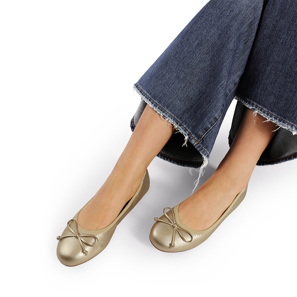 Foldable Bowknot Lightweight Flats - GOLD - 2