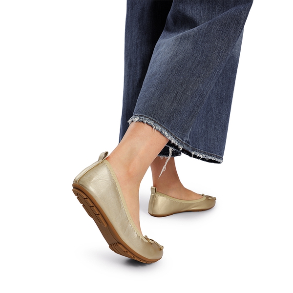 Foldable Bowknot Lightweight Flats - GOLD - 3
