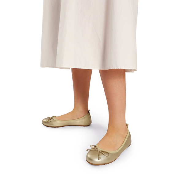 Foldable Bowknot Lightweight Flats - GOLD - 1