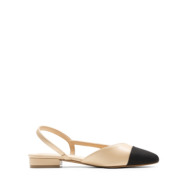 Slingback Cap Toe Flats - NUDE - 3