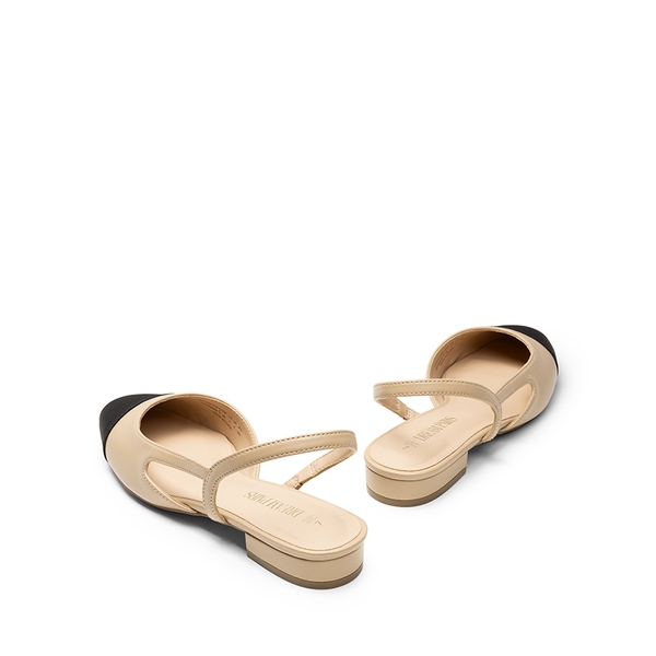 Slingback Cap Toe Flats - NUDE - 5