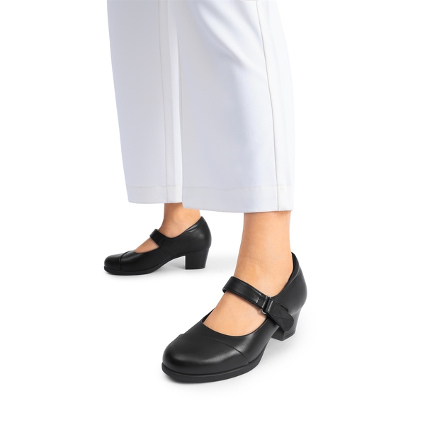 Arch Support Block Mary Jane Pumps - BLACK - 4