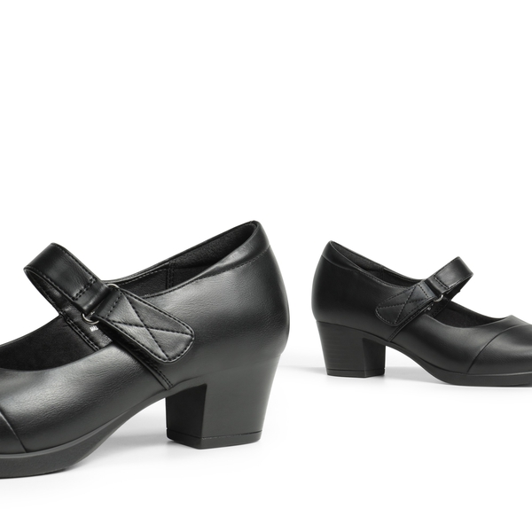 Arch Support Block Mary Jane Pumps - BLACK - 3