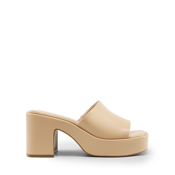 Platform Slip On Chunky Sandals - NUDE-PU - 1