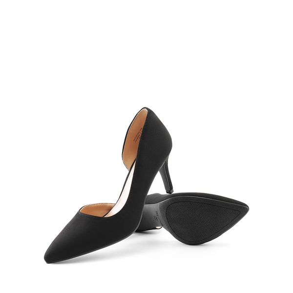 Pointed Toe Stiletto D'Orsay Pumps - BLACK-SUEDE - 4