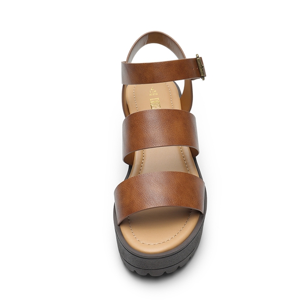 Platform Chunky Fisherman Sandals - BROWN - 5