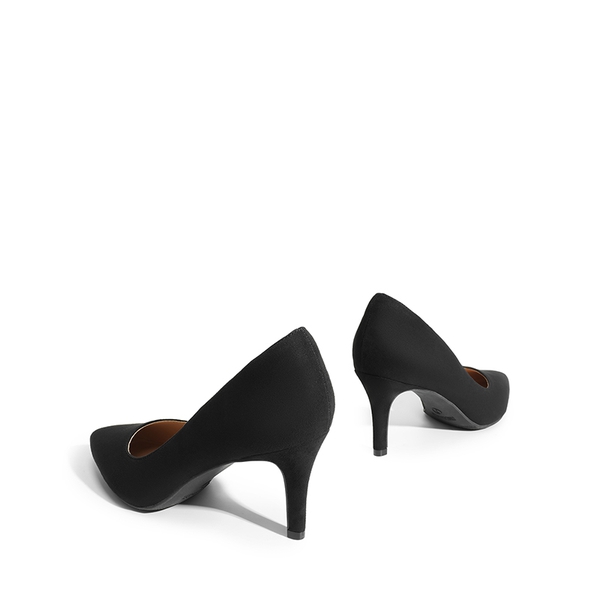 Pointed Toe Stiletto D'Orsay Pumps - BLACK-SUEDE - 3