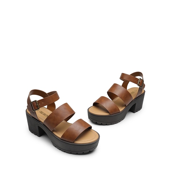 Platform Chunky Fisherman Sandals - BROWN - 7