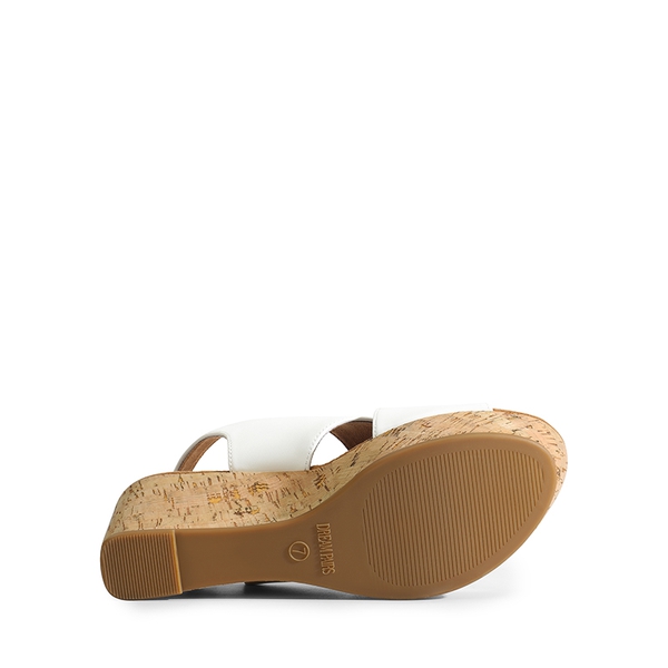 Casual Platform Criss-Cross Wedge Sandals - WHITE-PU - 4