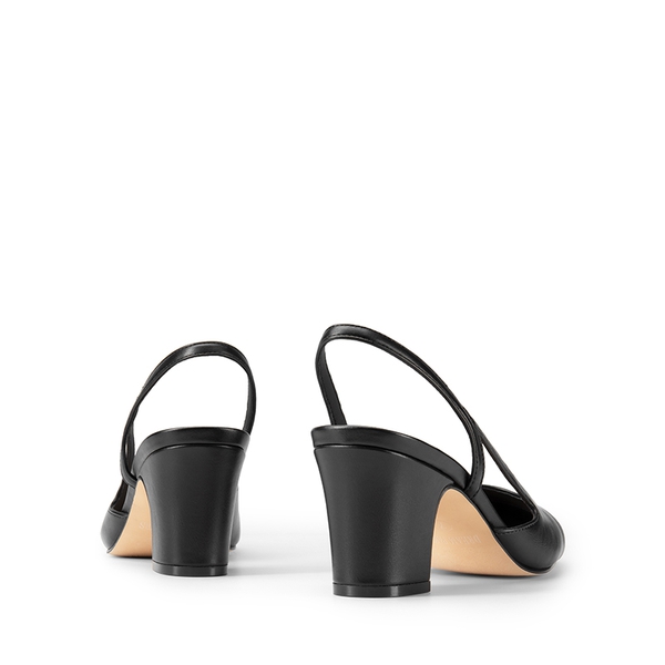 Ankle Strap Slingback Cap Toe Pumps - BLACK - 2