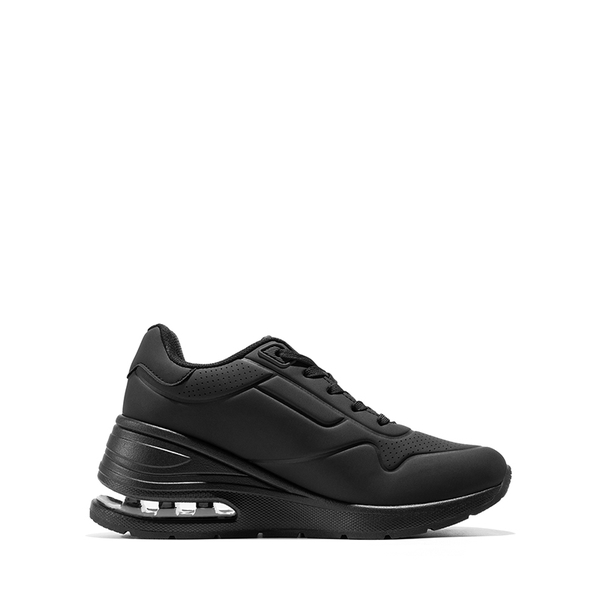 MAX Lace Up Air Cushion Platform Fashion Sneakers - BLACK - 1