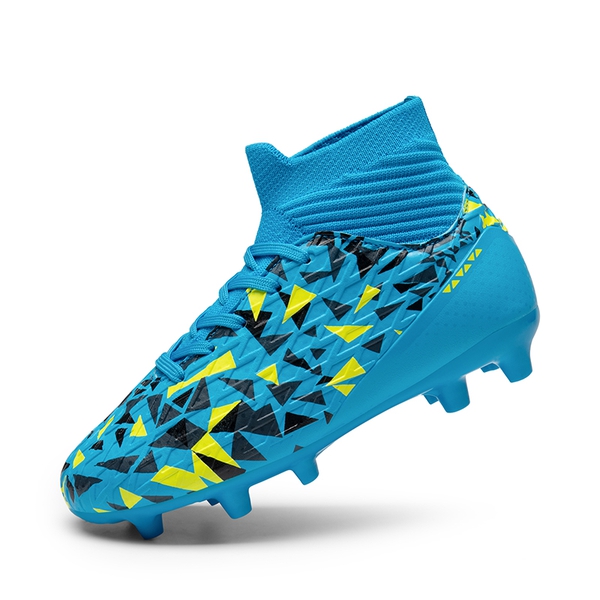 High-top Slip-Resistant Soccer Shoes - BLUE -  0