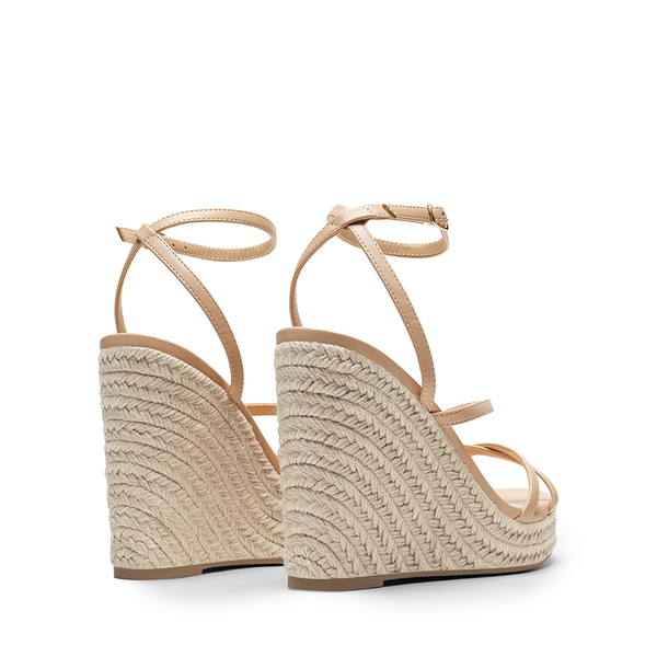 Espadrille Strappy Platform Sandals - NUDE - 6