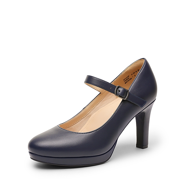 Mary Jane Platform Pumps - NAVY -  0