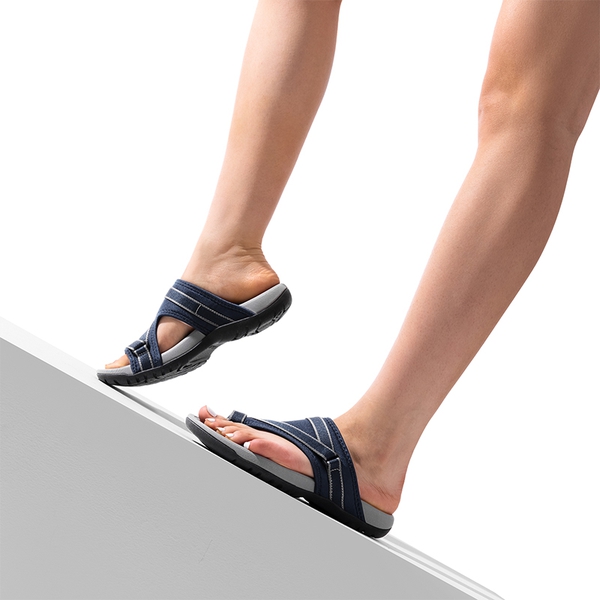 Beach Thong Slide Sandals - NAVY - 6