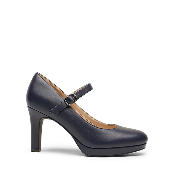 Mary Jane Platform Pumps - NAVY - 3