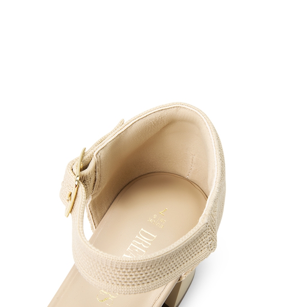 Square Toe Knitted Block Heel Pumps - APRICOT - 7