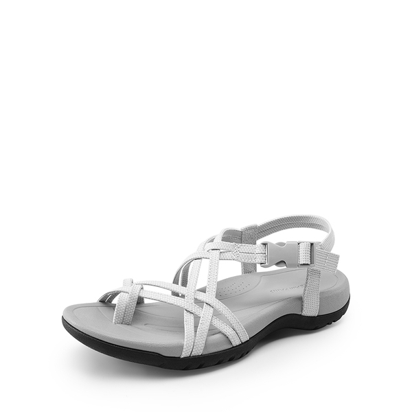 Arch Support Elastic Strap Athletic Sandals - LIGHT GREY -  0