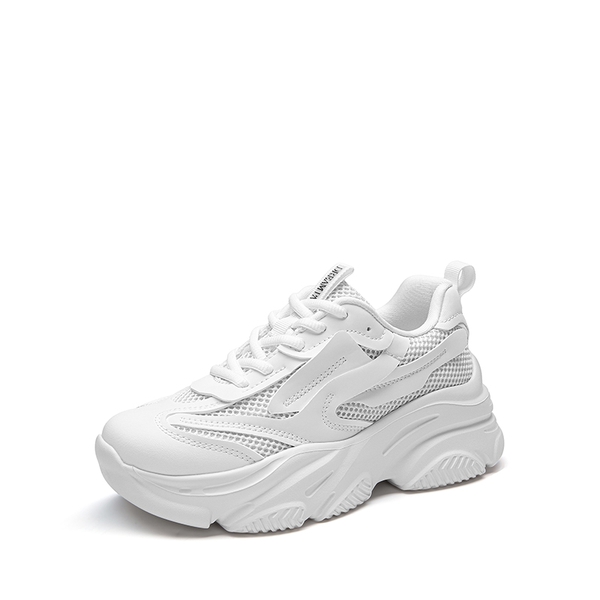JAXON Platform Lace Up Fashion Sneakers - WHITE -  0