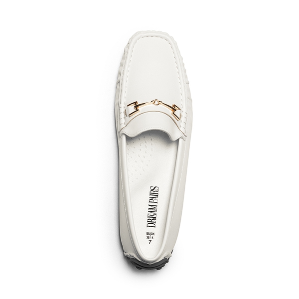 Flexible Casual Penny Loafers - WHITE - 5