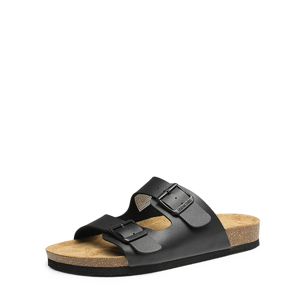 Lightweight Cushioned Slide Sandals - BLACK -  0