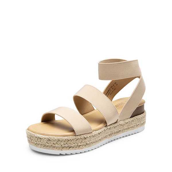 Espadrille Stretchy Straps Sandals - NUDE -  0