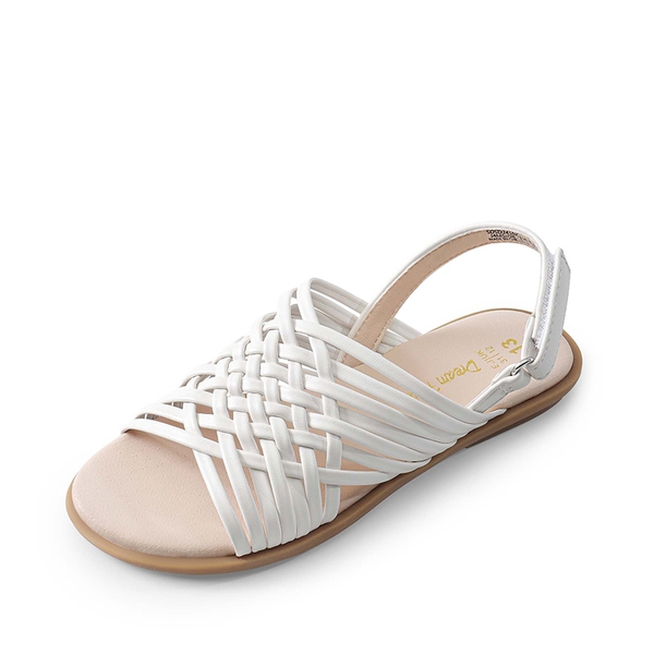 Girls' Ankle-Strap Strappy Flat Sandals - WHITE -  0