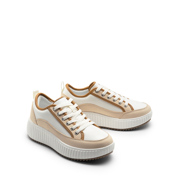 SKY Comfortable Platform Fashion Sneakers---change - BROWN/WHITE-PU - 7